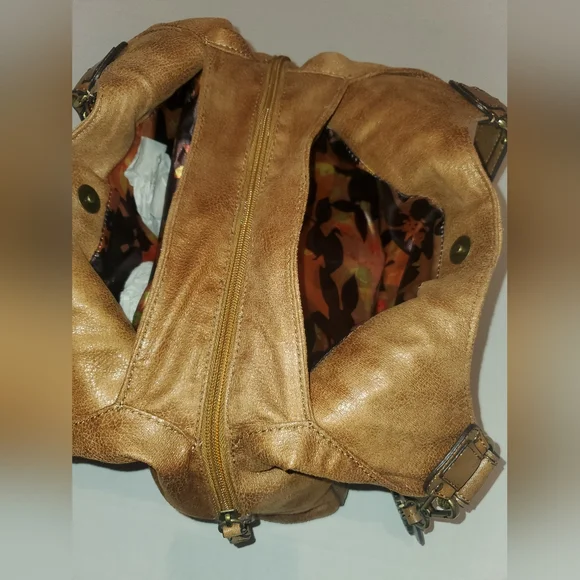 Tignanello Leather Satchel Handbag Cognac Color - Picture 9 of 17